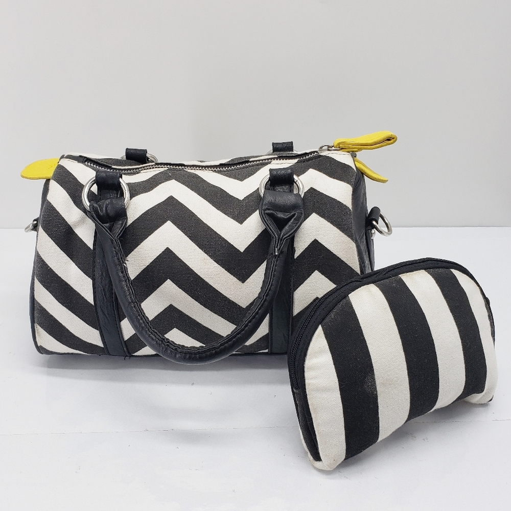Cesca | Mini Bag Striped Set | Black/White